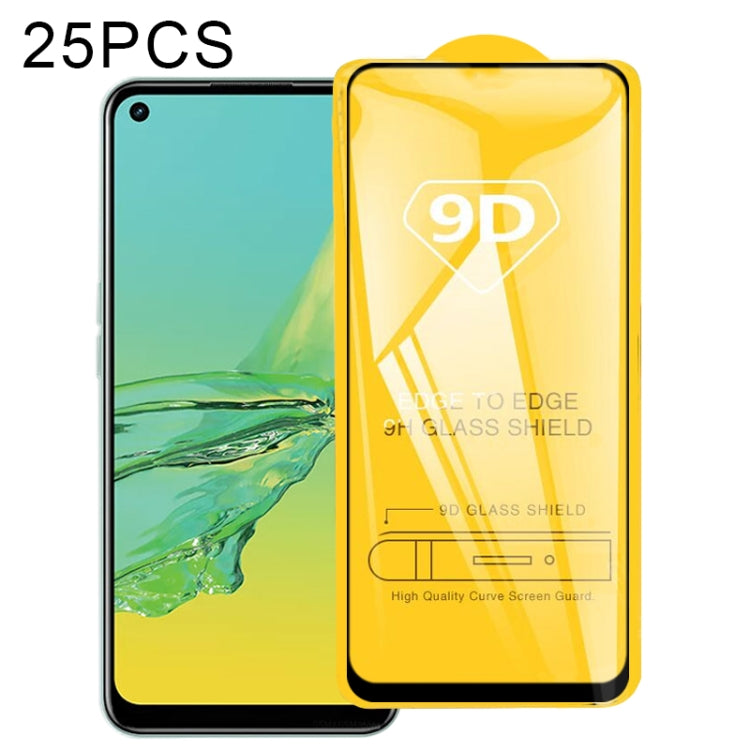 25 PCS 9D Full Glue Full Screen Tempered Glass Film, For OPPO A53 2020, For OPPO A53s, For OPPO A73 2020, For OPPO A93 2020, For OPPO A33 2020, For OPPO Realme 7, For OPPO Realme 7 Pro, For OPPO Realme 7i, For OPPO Realme C15, For OPPO Realme C17������...