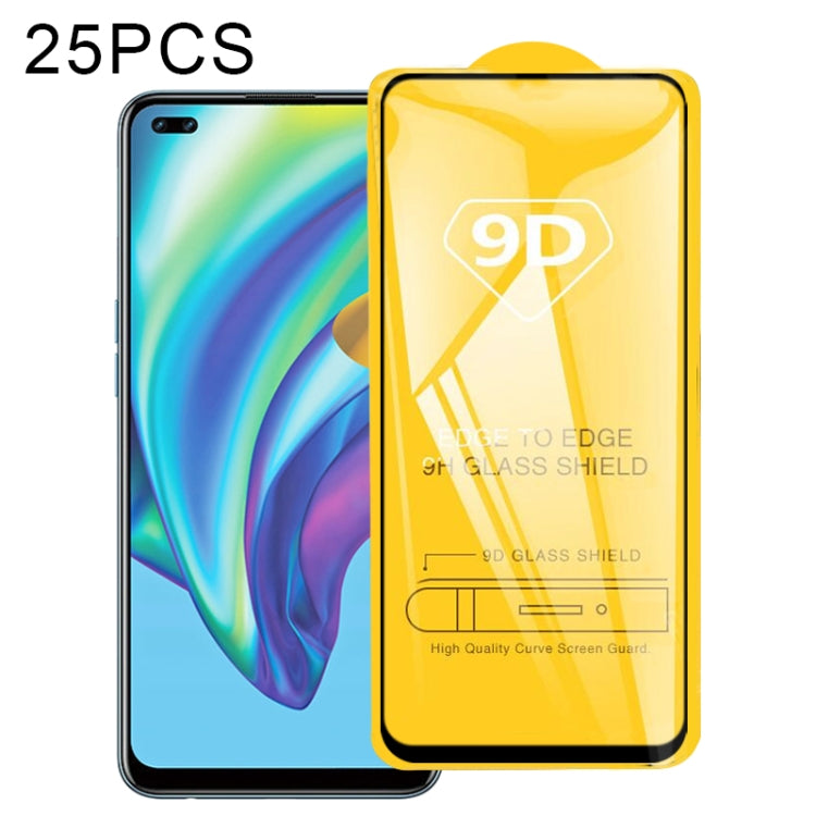 25 PCS 9D Full Glue Full Screen Tempered Glass Film, For OPPO A53 2020, For OPPO A53s, For OPPO A73 2020, For OPPO A93 2020, For OPPO A33 2020, For OPPO Realme 7, For OPPO Realme 7 Pro, For OPPO Realme 7i, For OPPO Realme C15, For OPPO Realme C17������...
