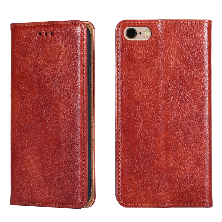 PU + TPU Gloss Oil Solid Color Magnetic Horizontal Flip Leather Case with Holder & Card Slot & Wallet