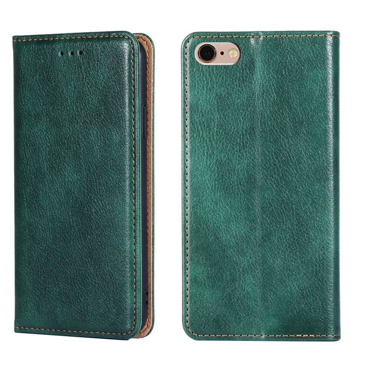 PU + TPU Gloss Oil Solid Color Magnetic Horizontal Flip Leather Case with Holder & Card Slot & Wallet
