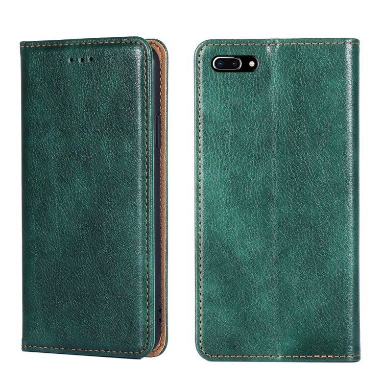 PU + TPU Gloss Oil Solid Color Magnetic Horizontal Flip Leather Case with Holder & Card Slot & Wallet