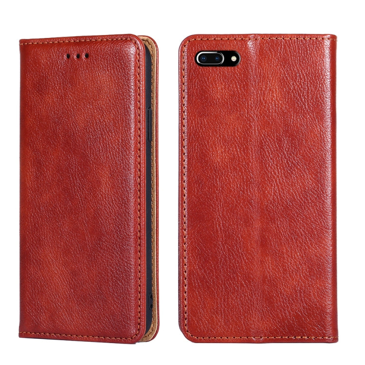 PU + TPU Gloss Oil Solid Color Magnetic Horizontal Flip Leather Case with Holder & Card Slot & Wallet