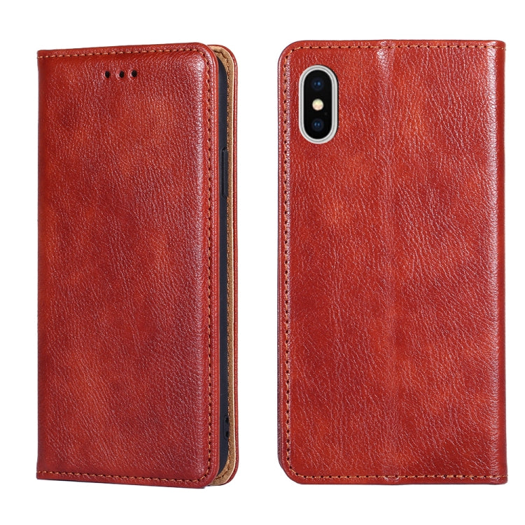 PU + TPU Gloss Oil Solid Color Magnetic Horizontal Flip Leather Case with Holder & Card Slot & Wallet