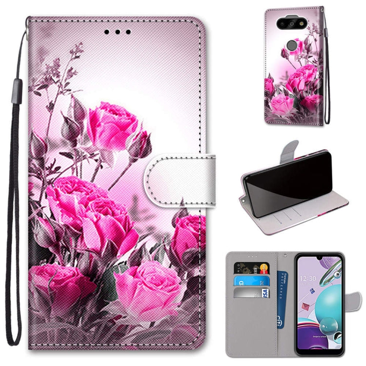 Coloured Drawing Cross Texture Horizontal Flip PU Leather Case with Holder & Card Slots & Wallet & Lanyard, For LG K31, For LG K61, For LG Velvet, For Motorola Moto E (2020)