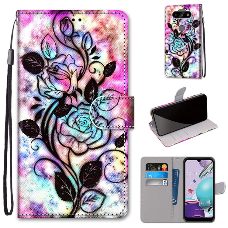 Coloured Drawing Cross Texture Horizontal Flip PU Leather Case with Holder & Card Slots & Wallet & Lanyard, For LG K31, For LG K61, For LG Velvet, For Motorola Moto E (2020)