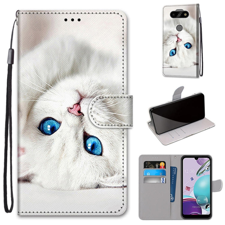 Coloured Drawing Cross Texture Horizontal Flip PU Leather Case with Holder & Card Slots & Wallet & Lanyard, For LG K31, For LG K61, For LG Velvet, For Motorola Moto E (2020)