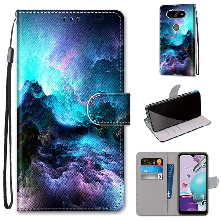 Coloured Drawing Cross Texture Horizontal Flip PU Leather Case with Holder & Card Slots & Wallet & Lanyard, For LG K31, For LG K61, For LG Velvet, For Motorola Moto E (2020)