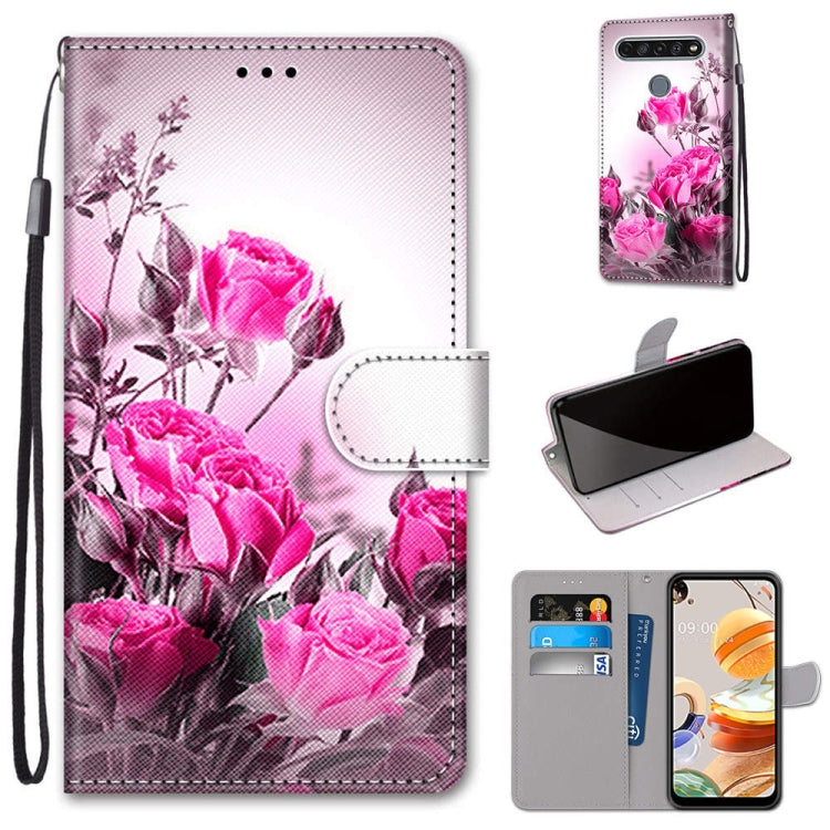 Coloured Drawing Cross Texture Horizontal Flip PU Leather Case with Holder & Card Slots & Wallet & Lanyard, For LG K31, For LG K61, For LG Velvet, For Motorola Moto E (2020)