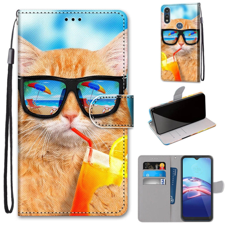 Coloured Drawing Cross Texture Horizontal Flip PU Leather Case with Holder & Card Slots & Wallet & Lanyard, For LG K31, For LG K61, For LG Velvet, For Motorola Moto E (2020)