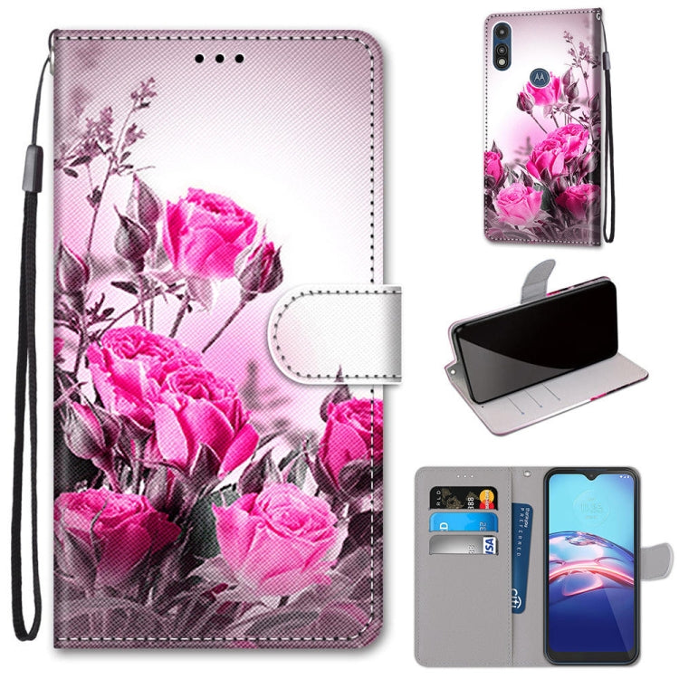 Coloured Drawing Cross Texture Horizontal Flip PU Leather Case with Holder & Card Slots & Wallet & Lanyard, For LG K31, For LG K61, For LG Velvet, For Motorola Moto E (2020)