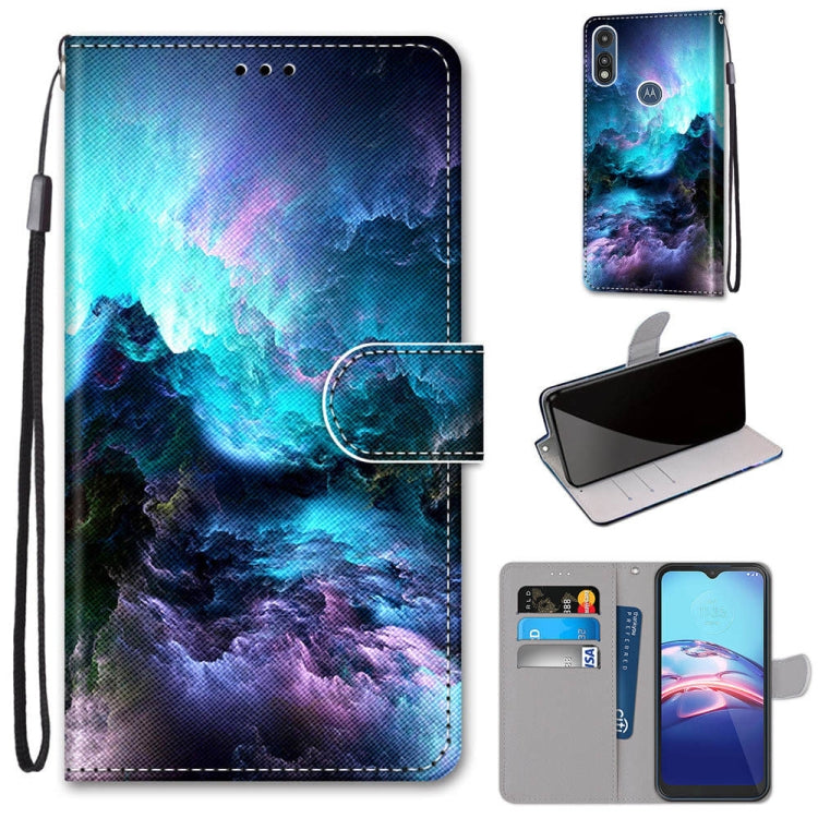 Coloured Drawing Cross Texture Horizontal Flip PU Leather Case with Holder & Card Slots & Wallet & Lanyard, For LG K31, For LG K61, For LG Velvet, For Motorola Moto E (2020)