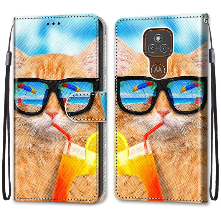 Coloured Drawing Cross Texture Horizontal Flip PU Leather Case with Holder & Card Slots & Wallet & Lanyard, For Motorola Moto E7 Plus / G9 Play / G9, For Motorola Moto G Power (2020), For Motorola Moto G8, For Motorola Moto G8 Power, For Alcatel 3X 2020