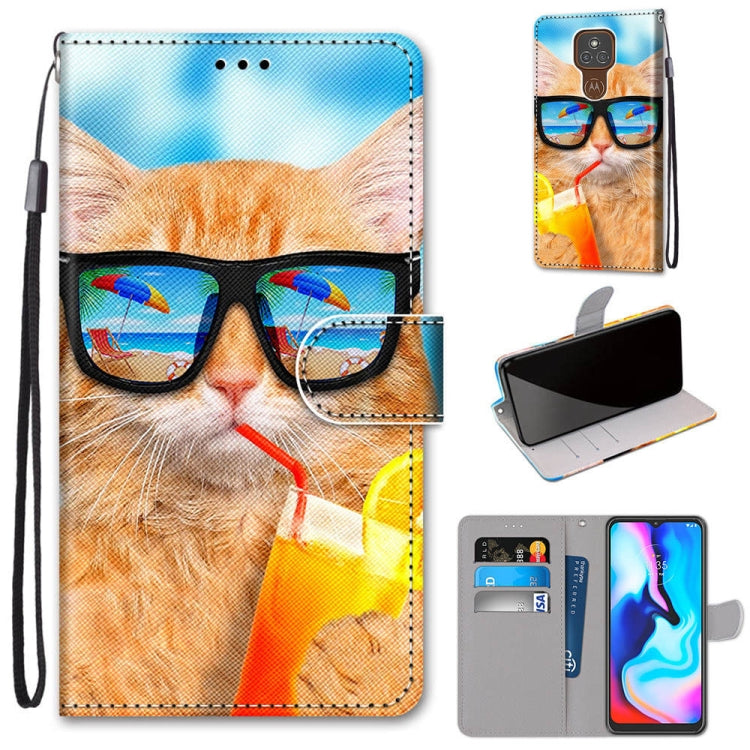 Coloured Drawing Cross Texture Horizontal Flip PU Leather Case with Holder & Card Slots & Wallet & Lanyard, For Motorola Moto E7 Plus / G9 Play / G9, For Motorola Moto G Power (2020), For Motorola Moto G8, For Motorola Moto G8 Power, For Alcatel 3X 2020