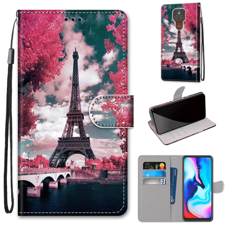Coloured Drawing Cross Texture Horizontal Flip PU Leather Case with Holder & Card Slots & Wallet & Lanyard, For Motorola Moto E7 Plus / G9 Play / G9, For Motorola Moto G Power (2020), For Motorola Moto G8, For Motorola Moto G8 Power, For Alcatel 3X 2020