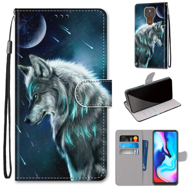 Coloured Drawing Cross Texture Horizontal Flip PU Leather Case with Holder & Card Slots & Wallet & Lanyard, For Motorola Moto E7 Plus / G9 Play / G9, For Motorola Moto G Power (2020), For Motorola Moto G8, For Motorola Moto G8 Power, For Alcatel 3X 2020