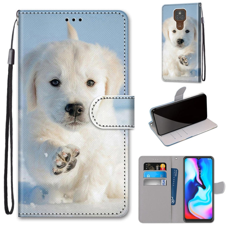 Coloured Drawing Cross Texture Horizontal Flip PU Leather Case with Holder & Card Slots & Wallet & Lanyard, For Motorola Moto E7 Plus / G9 Play / G9, For Motorola Moto G Power (2020), For Motorola Moto G8, For Motorola Moto G8 Power, For Alcatel 3X 2020