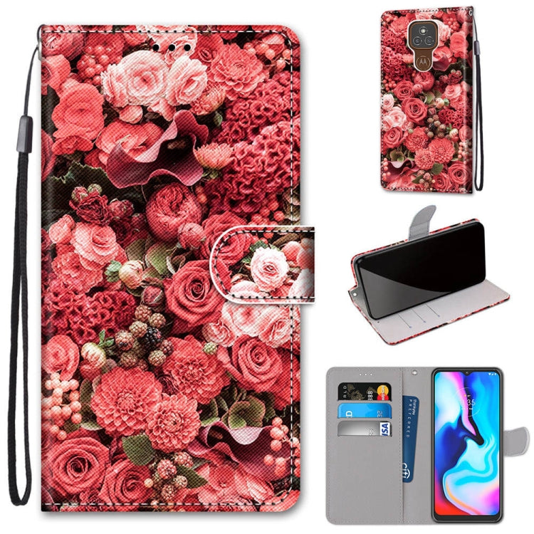 Coloured Drawing Cross Texture Horizontal Flip PU Leather Case with Holder & Card Slots & Wallet & Lanyard, For Motorola Moto E7 Plus / G9 Play / G9, For Motorola Moto G Power (2020), For Motorola Moto G8, For Motorola Moto G8 Power, For Alcatel 3X 2020