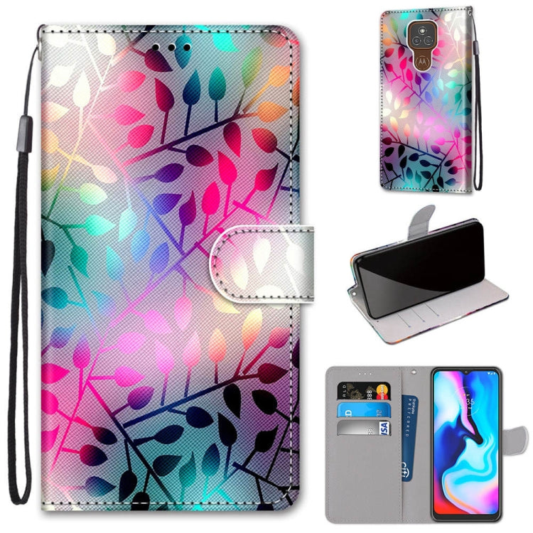 Coloured Drawing Cross Texture Horizontal Flip PU Leather Case with Holder & Card Slots & Wallet & Lanyard, For Motorola Moto E7 Plus / G9 Play / G9, For Motorola Moto G Power (2020), For Motorola Moto G8, For Motorola Moto G8 Power, For Alcatel 3X 2020