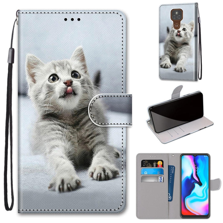 Coloured Drawing Cross Texture Horizontal Flip PU Leather Case with Holder & Card Slots & Wallet & Lanyard, For Motorola Moto E7 Plus / G9 Play / G9, For Motorola Moto G Power (2020), For Motorola Moto G8, For Motorola Moto G8 Power, For Alcatel 3X 2020