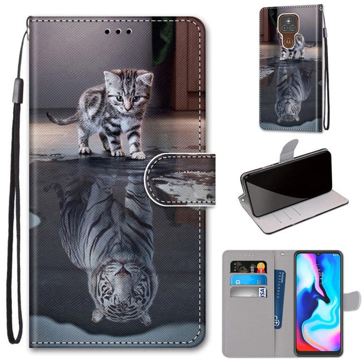 Coloured Drawing Cross Texture Horizontal Flip PU Leather Case with Holder & Card Slots & Wallet & Lanyard, For Motorola Moto E7 Plus / G9 Play / G9, For Motorola Moto G Power (2020), For Motorola Moto G8, For Motorola Moto G8 Power, For Alcatel 3X 2020