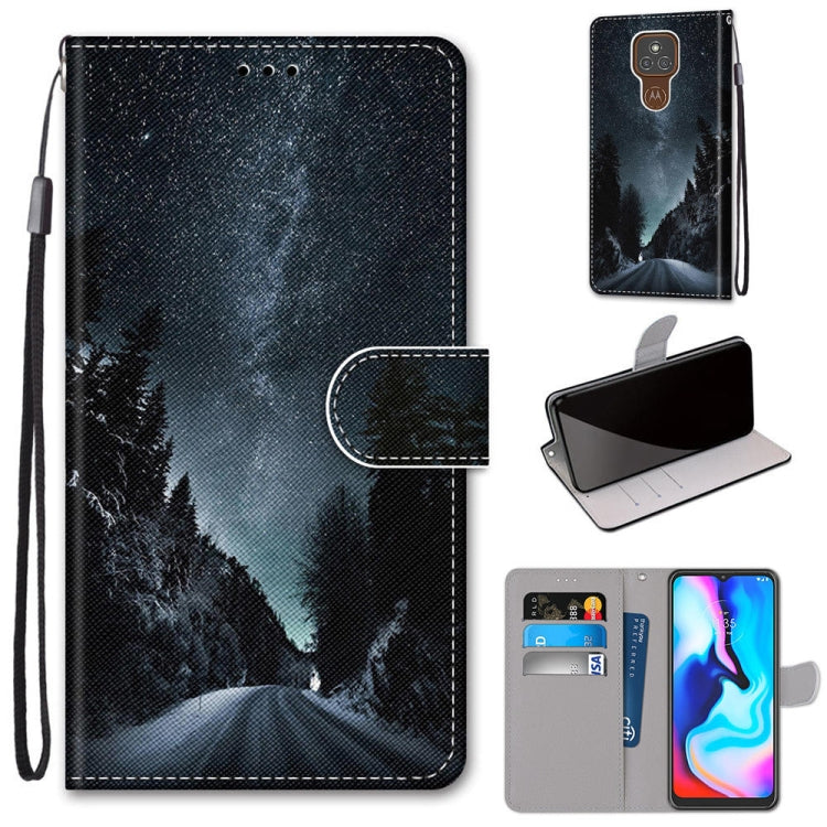 Coloured Drawing Cross Texture Horizontal Flip PU Leather Case with Holder & Card Slots & Wallet & Lanyard, For Motorola Moto E7 Plus / G9 Play / G9, For Motorola Moto G Power (2020), For Motorola Moto G8, For Motorola Moto G8 Power, For Alcatel 3X 2020