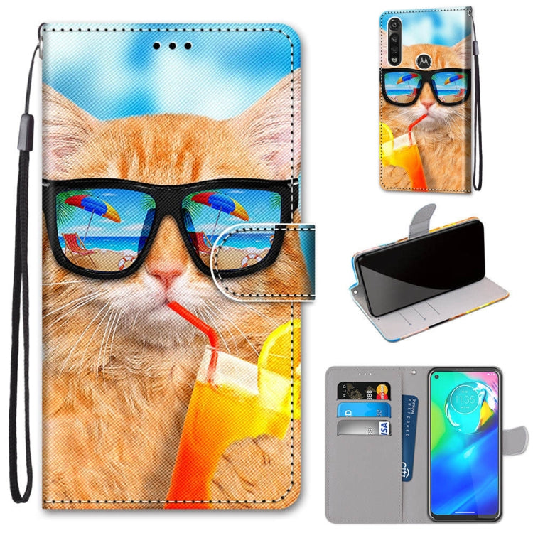 Coloured Drawing Cross Texture Horizontal Flip PU Leather Case with Holder & Card Slots & Wallet & Lanyard, For Motorola Moto E7 Plus / G9 Play / G9, For Motorola Moto G Power (2020), For Motorola Moto G8, For Motorola Moto G8 Power, For Alcatel 3X 2020