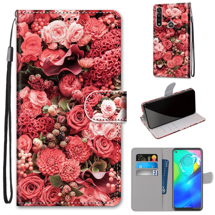 Coloured Drawing Cross Texture Horizontal Flip PU Leather Case with Holder & Card Slots & Wallet & Lanyard, For Motorola Moto E7 Plus / G9 Play / G9, For Motorola Moto G Power (2020), For Motorola Moto G8, For Motorola Moto G8 Power, For Alcatel 3X 2020