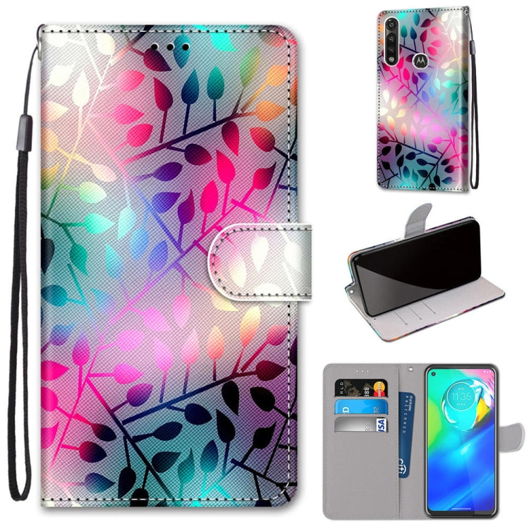 Coloured Drawing Cross Texture Horizontal Flip PU Leather Case with Holder & Card Slots & Wallet & Lanyard, For Motorola Moto E7 Plus / G9 Play / G9, For Motorola Moto G Power (2020), For Motorola Moto G8, For Motorola Moto G8 Power, For Alcatel 3X 2020