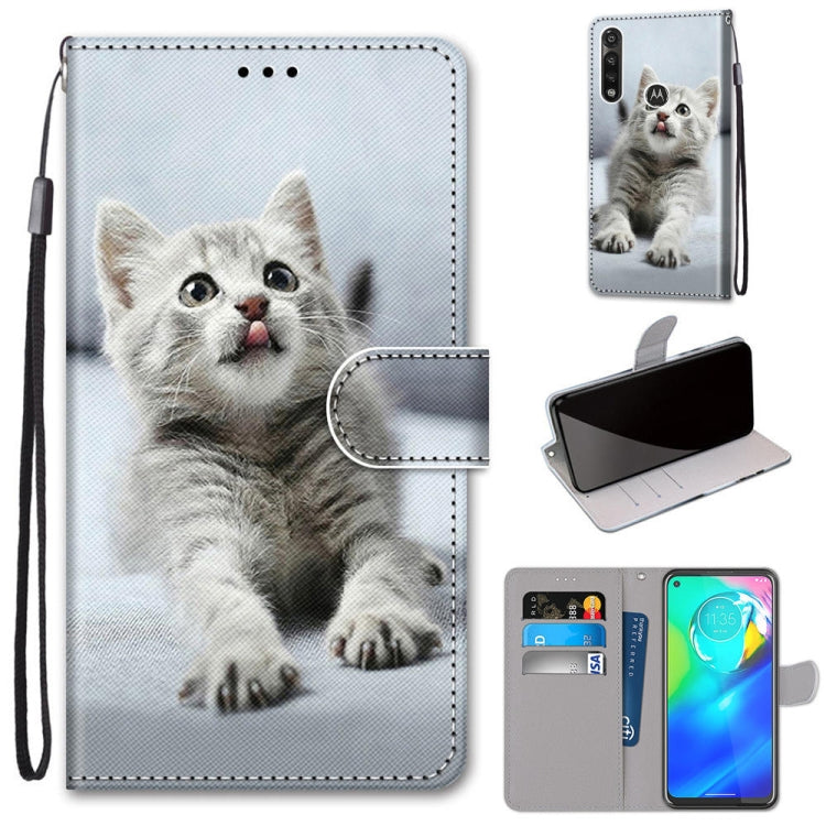 Coloured Drawing Cross Texture Horizontal Flip PU Leather Case with Holder & Card Slots & Wallet & Lanyard, For Motorola Moto E7 Plus / G9 Play / G9, For Motorola Moto G Power (2020), For Motorola Moto G8, For Motorola Moto G8 Power, For Alcatel 3X 2020