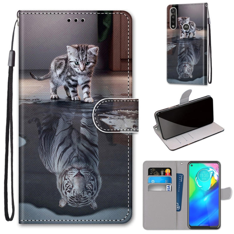 Coloured Drawing Cross Texture Horizontal Flip PU Leather Case with Holder & Card Slots & Wallet & Lanyard, For Motorola Moto E7 Plus / G9 Play / G9, For Motorola Moto G Power (2020), For Motorola Moto G8, For Motorola Moto G8 Power, For Alcatel 3X 2020
