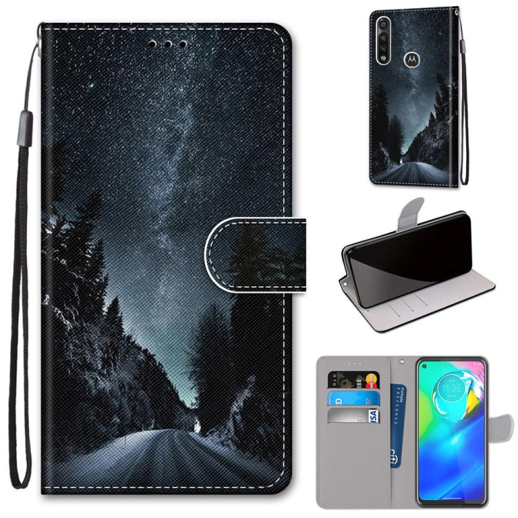 Coloured Drawing Cross Texture Horizontal Flip PU Leather Case with Holder & Card Slots & Wallet & Lanyard, For Motorola Moto E7 Plus / G9 Play / G9, For Motorola Moto G Power (2020), For Motorola Moto G8, For Motorola Moto G8 Power, For Alcatel 3X 2020