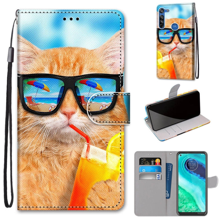 Coloured Drawing Cross Texture Horizontal Flip PU Leather Case with Holder & Card Slots & Wallet & Lanyard, For Motorola Moto E7 Plus / G9 Play / G9, For Motorola Moto G Power (2020), For Motorola Moto G8, For Motorola Moto G8 Power, For Alcatel 3X 2020