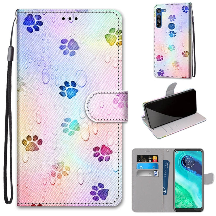 Coloured Drawing Cross Texture Horizontal Flip PU Leather Case with Holder & Card Slots & Wallet & Lanyard, For Motorola Moto E7 Plus / G9 Play / G9, For Motorola Moto G Power (2020), For Motorola Moto G8, For Motorola Moto G8 Power, For Alcatel 3X 2020