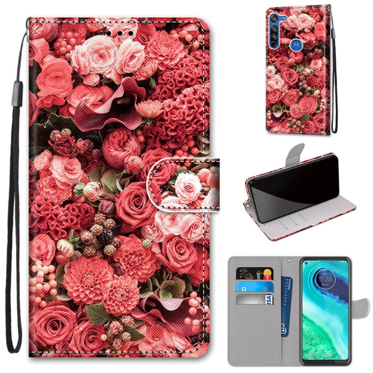 Coloured Drawing Cross Texture Horizontal Flip PU Leather Case with Holder & Card Slots & Wallet & Lanyard, For Motorola Moto E7 Plus / G9 Play / G9, For Motorola Moto G Power (2020), For Motorola Moto G8, For Motorola Moto G8 Power, For Alcatel 3X 2020