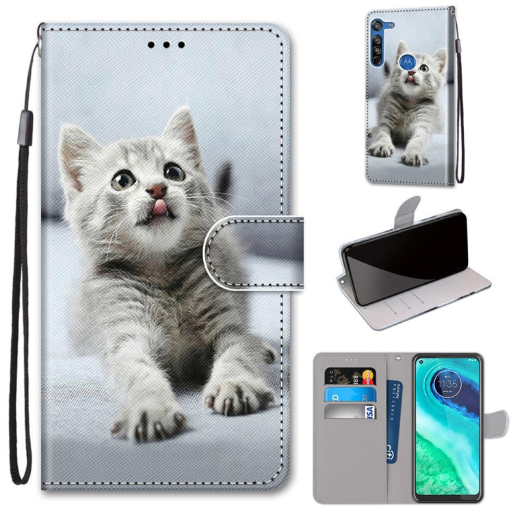 Coloured Drawing Cross Texture Horizontal Flip PU Leather Case with Holder & Card Slots & Wallet & Lanyard, For Motorola Moto E7 Plus / G9 Play / G9, For Motorola Moto G Power (2020), For Motorola Moto G8, For Motorola Moto G8 Power, For Alcatel 3X 2020