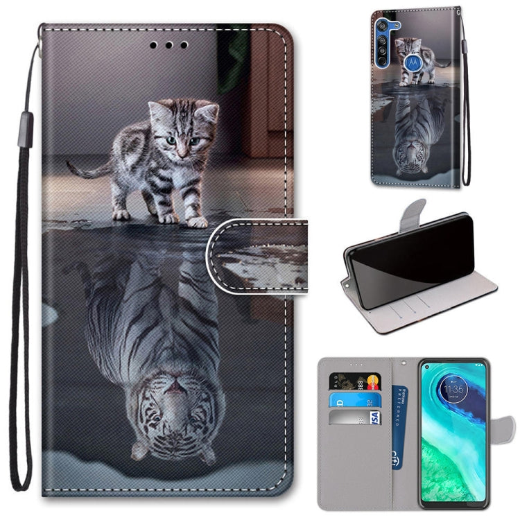 Coloured Drawing Cross Texture Horizontal Flip PU Leather Case with Holder & Card Slots & Wallet & Lanyard, For Motorola Moto E7 Plus / G9 Play / G9, For Motorola Moto G Power (2020), For Motorola Moto G8, For Motorola Moto G8 Power, For Alcatel 3X 2020