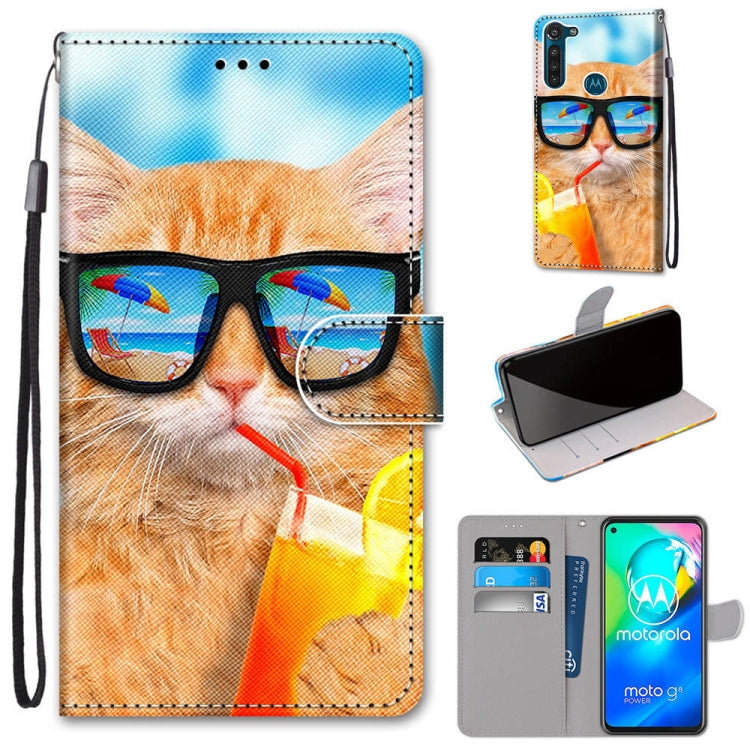 Coloured Drawing Cross Texture Horizontal Flip PU Leather Case with Holder & Card Slots & Wallet & Lanyard, For Motorola Moto E7 Plus / G9 Play / G9, For Motorola Moto G Power (2020), For Motorola Moto G8, For Motorola Moto G8 Power, For Alcatel 3X 2020