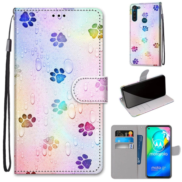 Coloured Drawing Cross Texture Horizontal Flip PU Leather Case with Holder & Card Slots & Wallet & Lanyard, For Motorola Moto E7 Plus / G9 Play / G9, For Motorola Moto G Power (2020), For Motorola Moto G8, For Motorola Moto G8 Power, For Alcatel 3X 2020