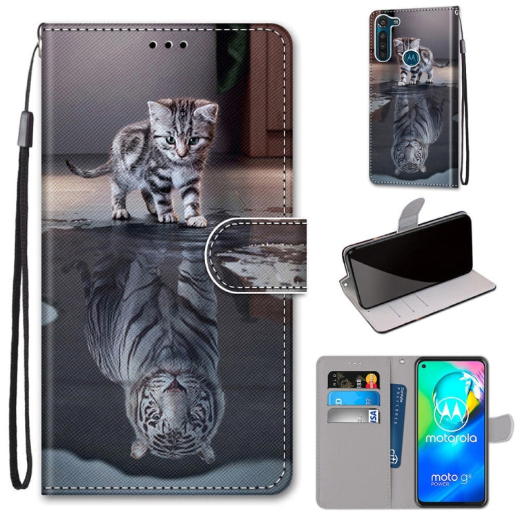 Coloured Drawing Cross Texture Horizontal Flip PU Leather Case with Holder & Card Slots & Wallet & Lanyard, For Motorola Moto E7 Plus / G9 Play / G9, For Motorola Moto G Power (2020), For Motorola Moto G8, For Motorola Moto G8 Power, For Alcatel 3X 2020