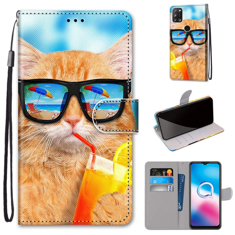 Coloured Drawing Cross Texture Horizontal Flip PU Leather Case with Holder & Card Slots & Wallet & Lanyard, For Motorola Moto E7 Plus / G9 Play / G9, For Motorola Moto G Power (2020), For Motorola Moto G8, For Motorola Moto G8 Power, For Alcatel 3X 2020