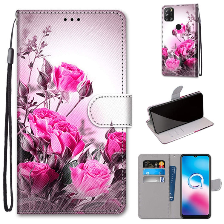 Coloured Drawing Cross Texture Horizontal Flip PU Leather Case with Holder & Card Slots & Wallet & Lanyard, For Motorola Moto E7 Plus / G9 Play / G9, For Motorola Moto G Power (2020), For Motorola Moto G8, For Motorola Moto G8 Power, For Alcatel 3X 2020