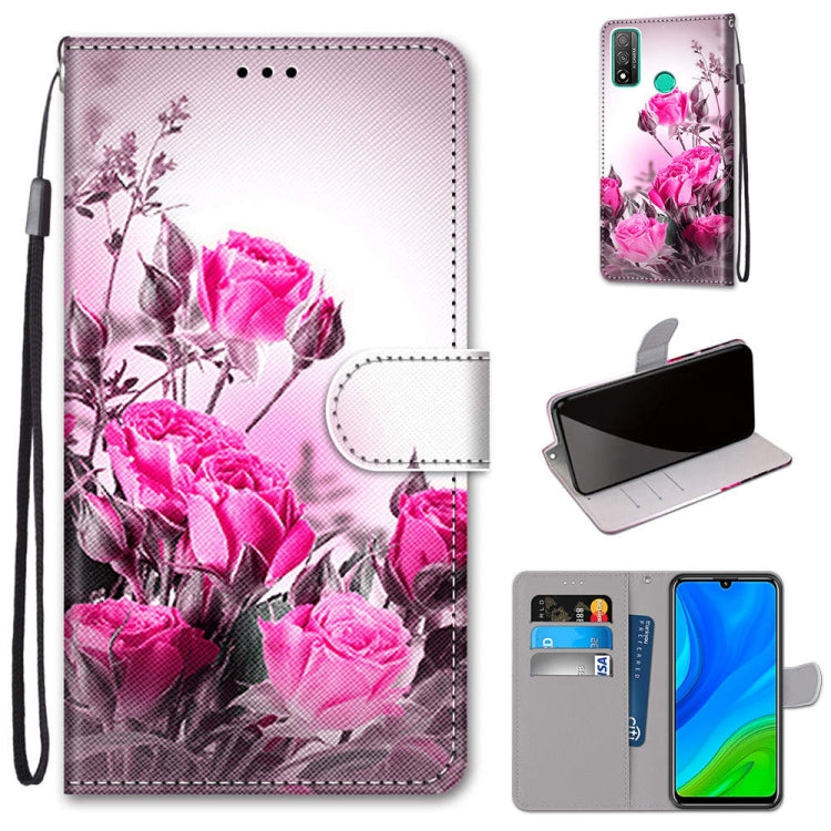 Coloured Drawing Cross Texture Horizontal Flip PU Leather Case with Holder & Card Slots & Wallet & Lanyard, For Huawei P Smart (2020), For Huawei Y5p / Honor 9S, For Huawei Y6p, For Huawei Y8s
