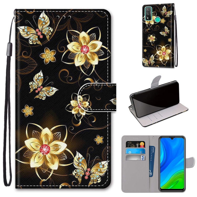 Coloured Drawing Cross Texture Horizontal Flip PU Leather Case with Holder & Card Slots & Wallet & Lanyard, For Huawei P Smart (2020), For Huawei Y5p / Honor 9S, For Huawei Y6p, For Huawei Y8s