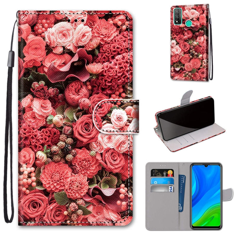 Coloured Drawing Cross Texture Horizontal Flip PU Leather Case with Holder & Card Slots & Wallet & Lanyard, For Huawei P Smart (2020), For Huawei Y5p / Honor 9S, For Huawei Y6p, For Huawei Y8s