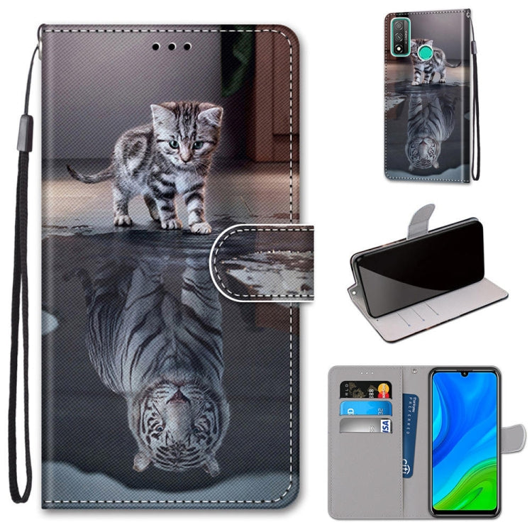 Coloured Drawing Cross Texture Horizontal Flip PU Leather Case with Holder & Card Slots & Wallet & Lanyard, For Huawei P Smart (2020), For Huawei Y5p / Honor 9S, For Huawei Y6p, For Huawei Y8s