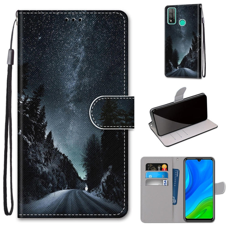 Coloured Drawing Cross Texture Horizontal Flip PU Leather Case with Holder & Card Slots & Wallet & Lanyard, For Huawei P Smart (2020), For Huawei Y5p / Honor 9S, For Huawei Y6p, For Huawei Y8s