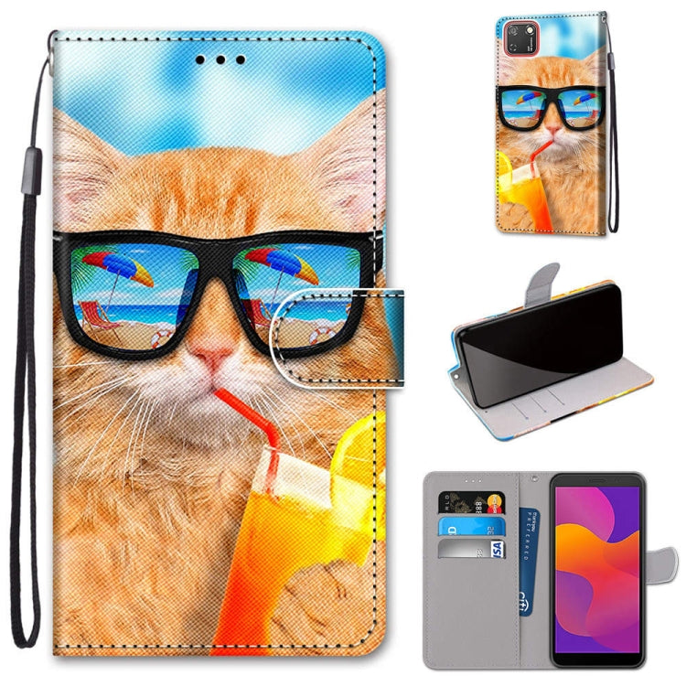 Coloured Drawing Cross Texture Horizontal Flip PU Leather Case with Holder & Card Slots & Wallet & Lanyard, For Huawei P Smart (2020), For Huawei Y5p / Honor 9S, For Huawei Y6p, For Huawei Y8s