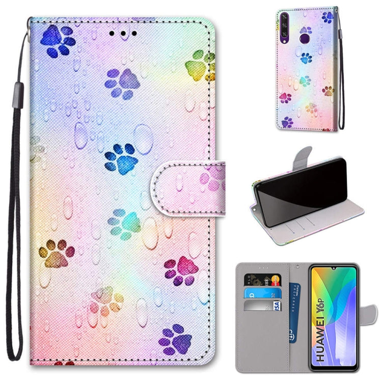 Coloured Drawing Cross Texture Horizontal Flip PU Leather Case with Holder & Card Slots & Wallet & Lanyard, For Huawei P Smart (2020), For Huawei Y5p / Honor 9S, For Huawei Y6p, For Huawei Y8s
