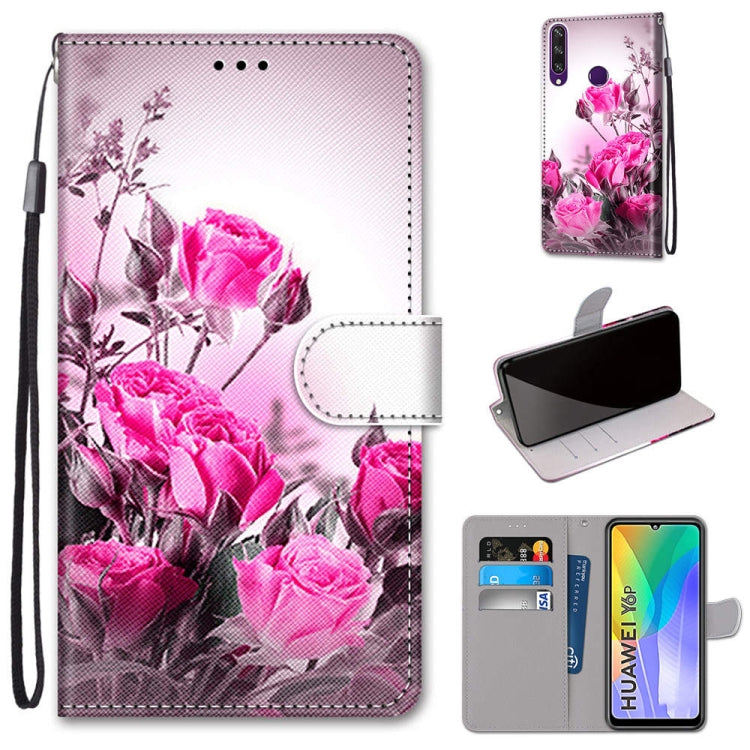 Coloured Drawing Cross Texture Horizontal Flip PU Leather Case with Holder & Card Slots & Wallet & Lanyard, For Huawei P Smart (2020), For Huawei Y5p / Honor 9S, For Huawei Y6p, For Huawei Y8s