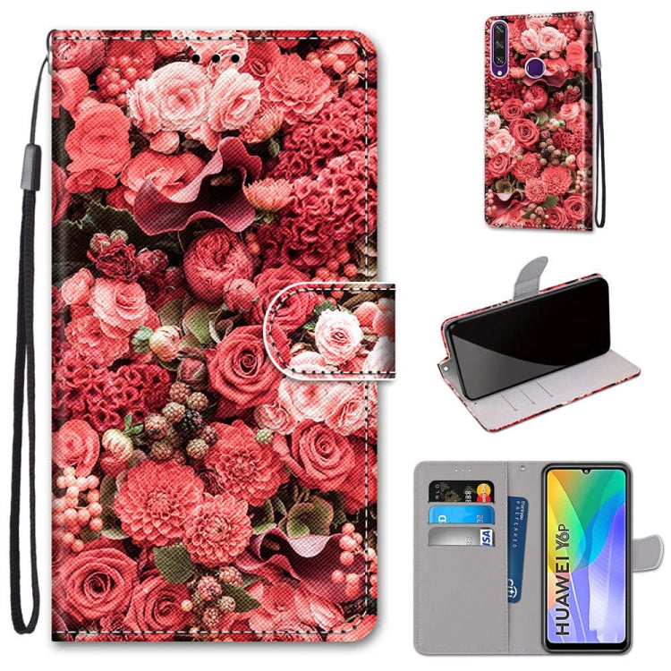 Coloured Drawing Cross Texture Horizontal Flip PU Leather Case with Holder & Card Slots & Wallet & Lanyard, For Huawei P Smart (2020), For Huawei Y5p / Honor 9S, For Huawei Y6p, For Huawei Y8s